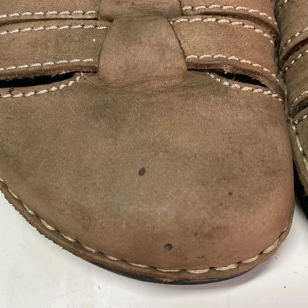 Birkenstock Footprints Classic Fisherman Sandal 41 Men 8 Women 10 Brown Leather